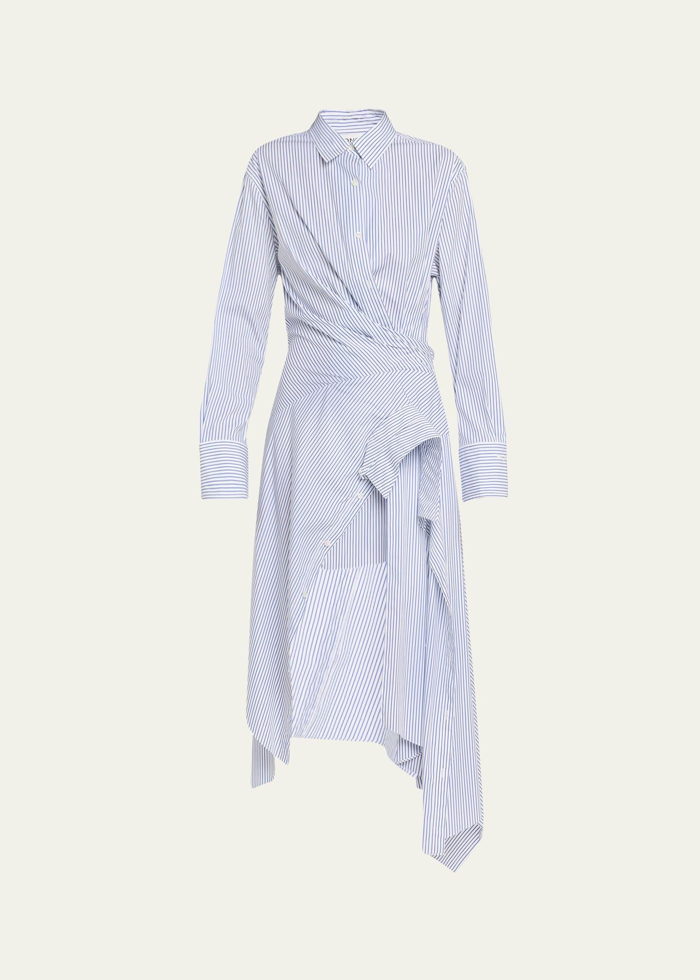 cascade stripe shirtdress