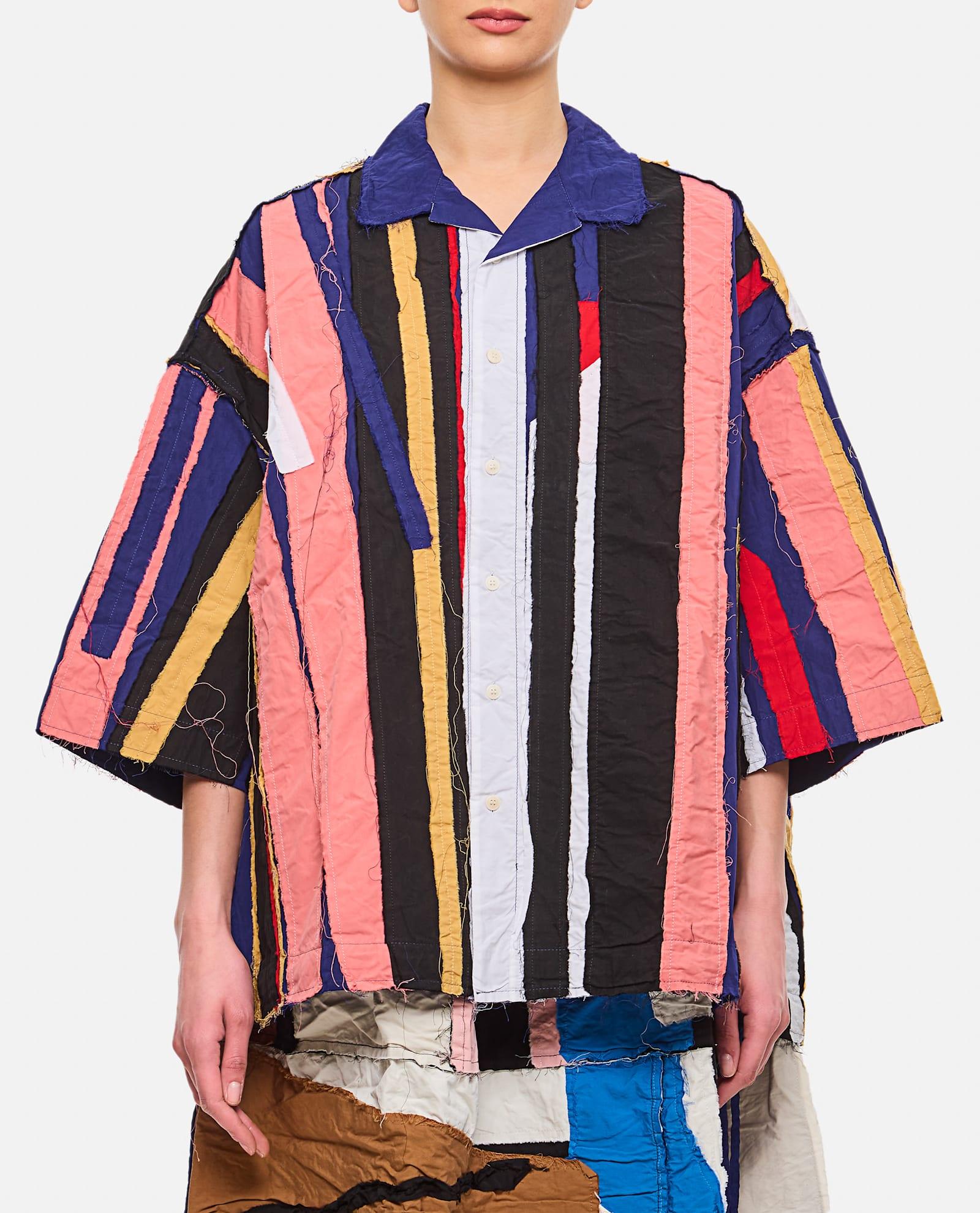 casey casey april shirt-stripe patchwork