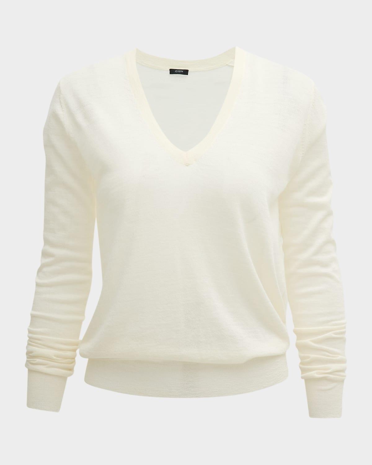cashair cashmere v-neck long-sleeve shirt