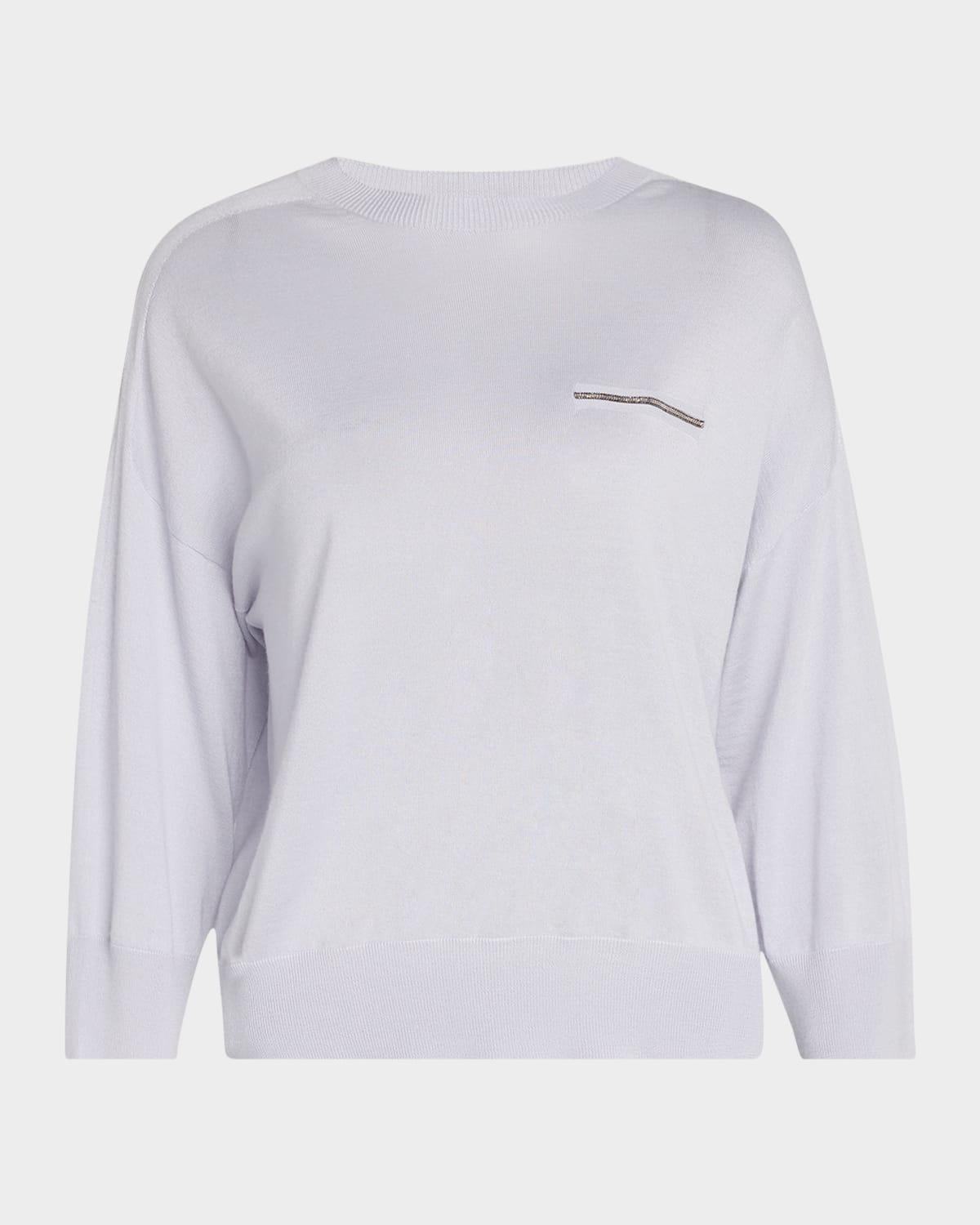 cashmere and silk chain-trim knit sweater