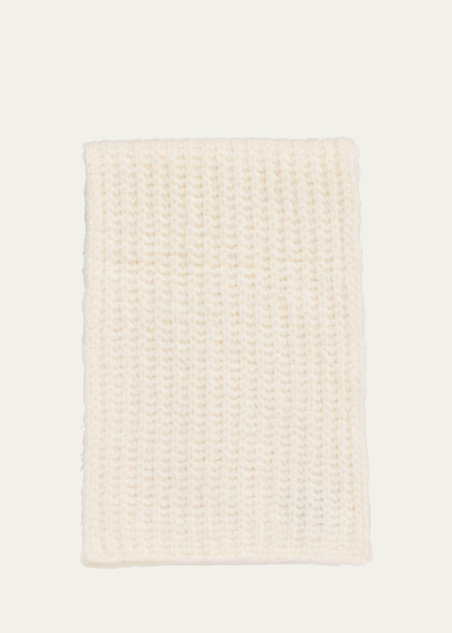 cashmere blend boucle knitted scarf