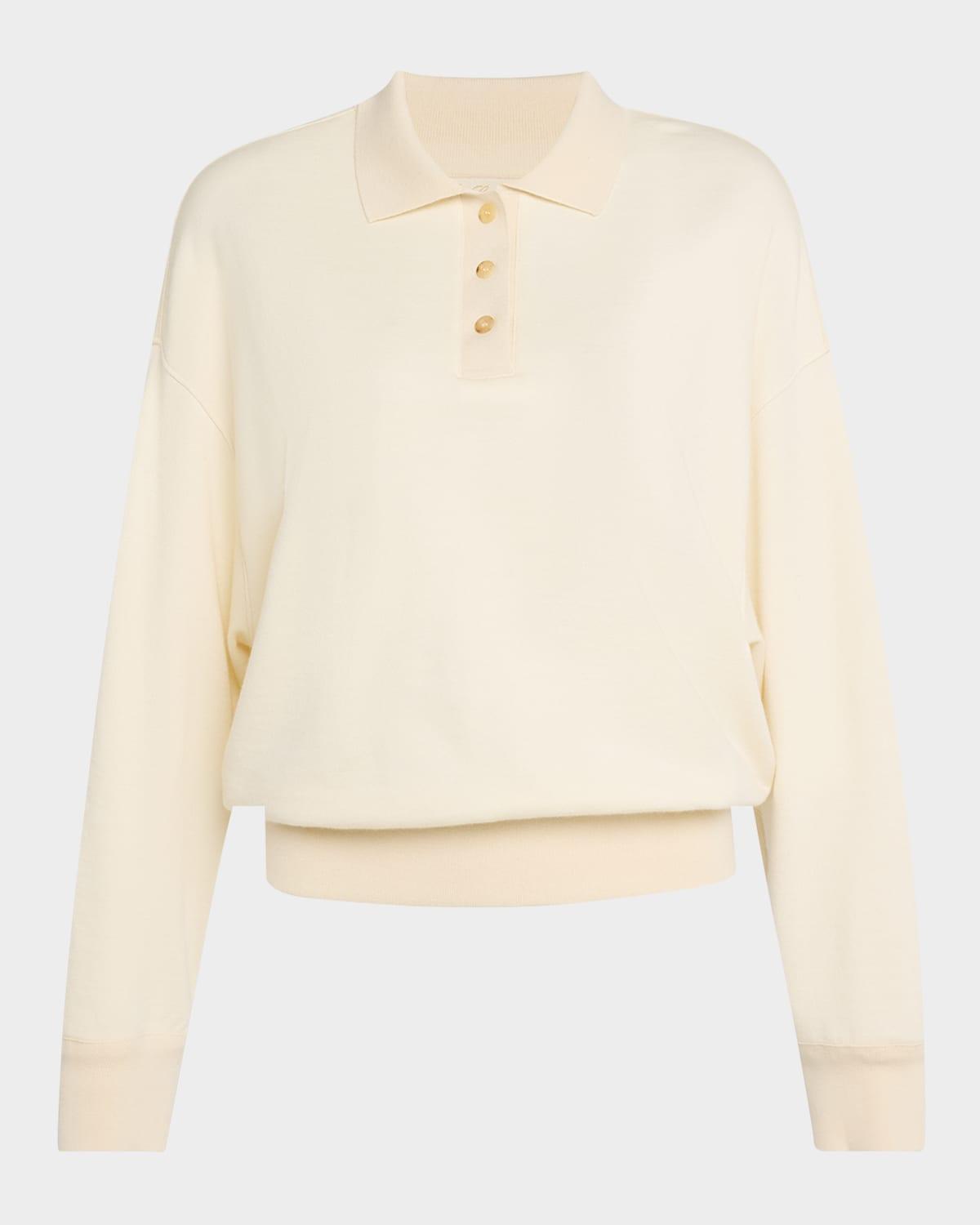 cashmere-blend cocooning polo sweatshirt