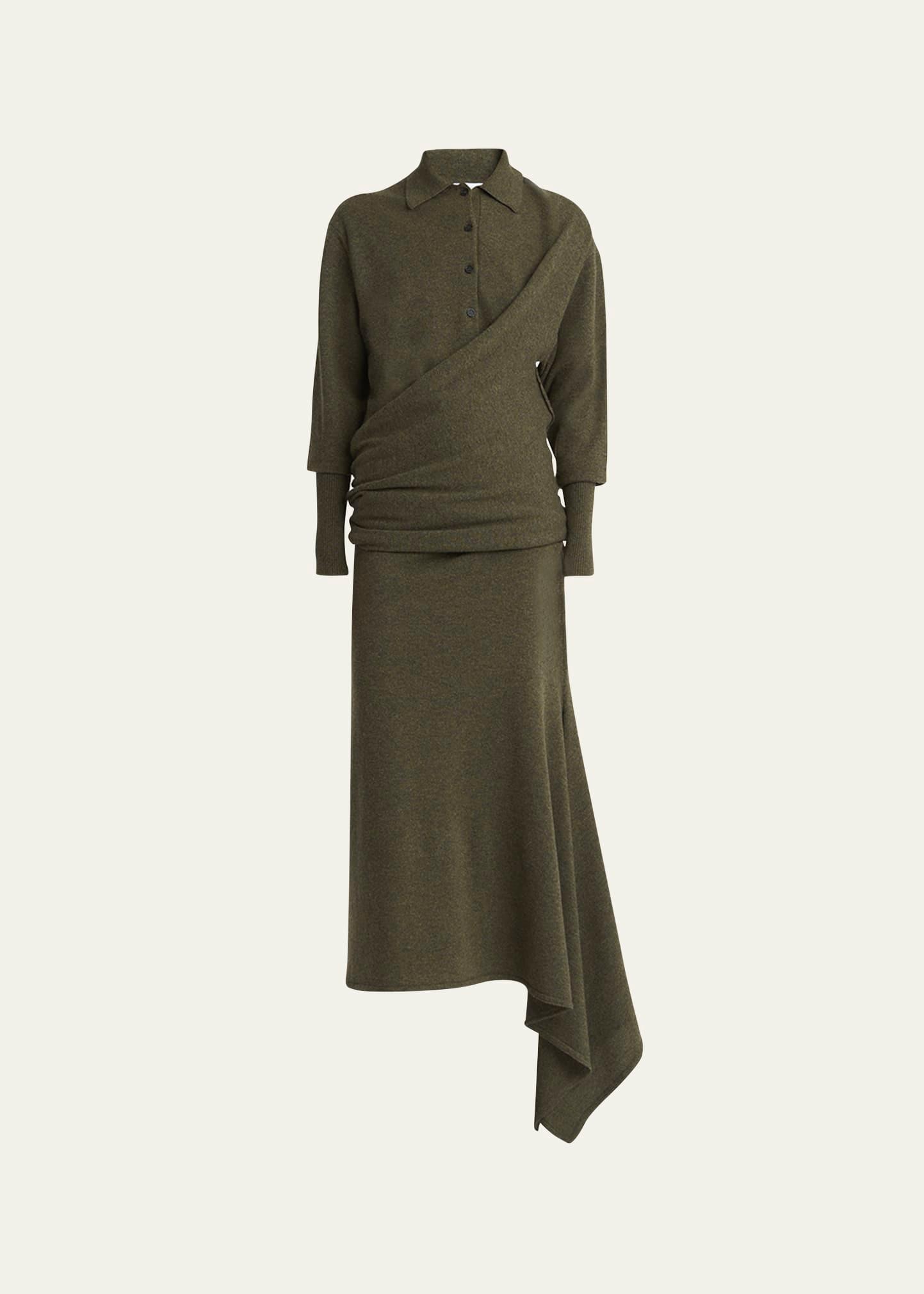 cashmere-blend polo sweater dress