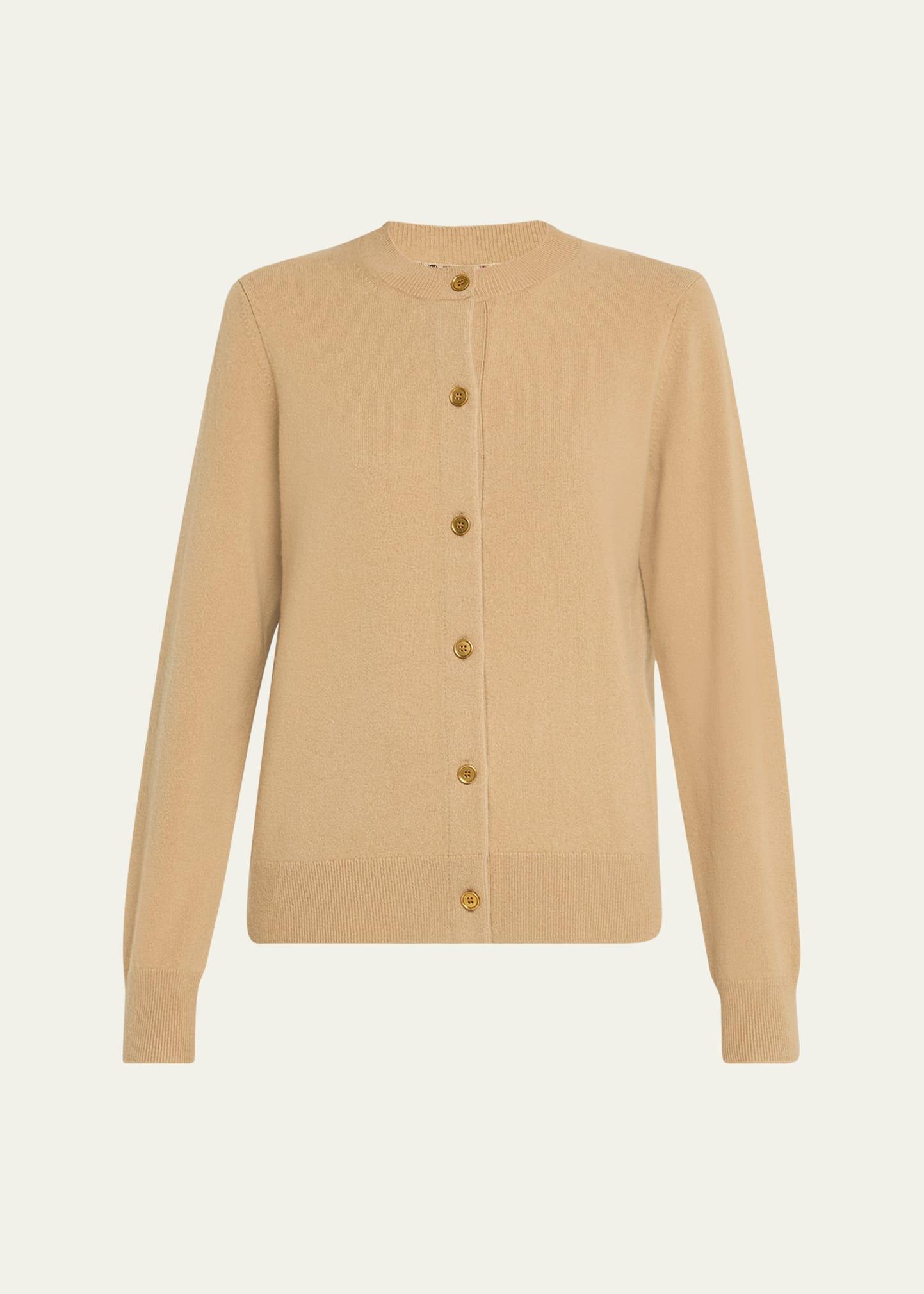 cashmere crewneck cardigan