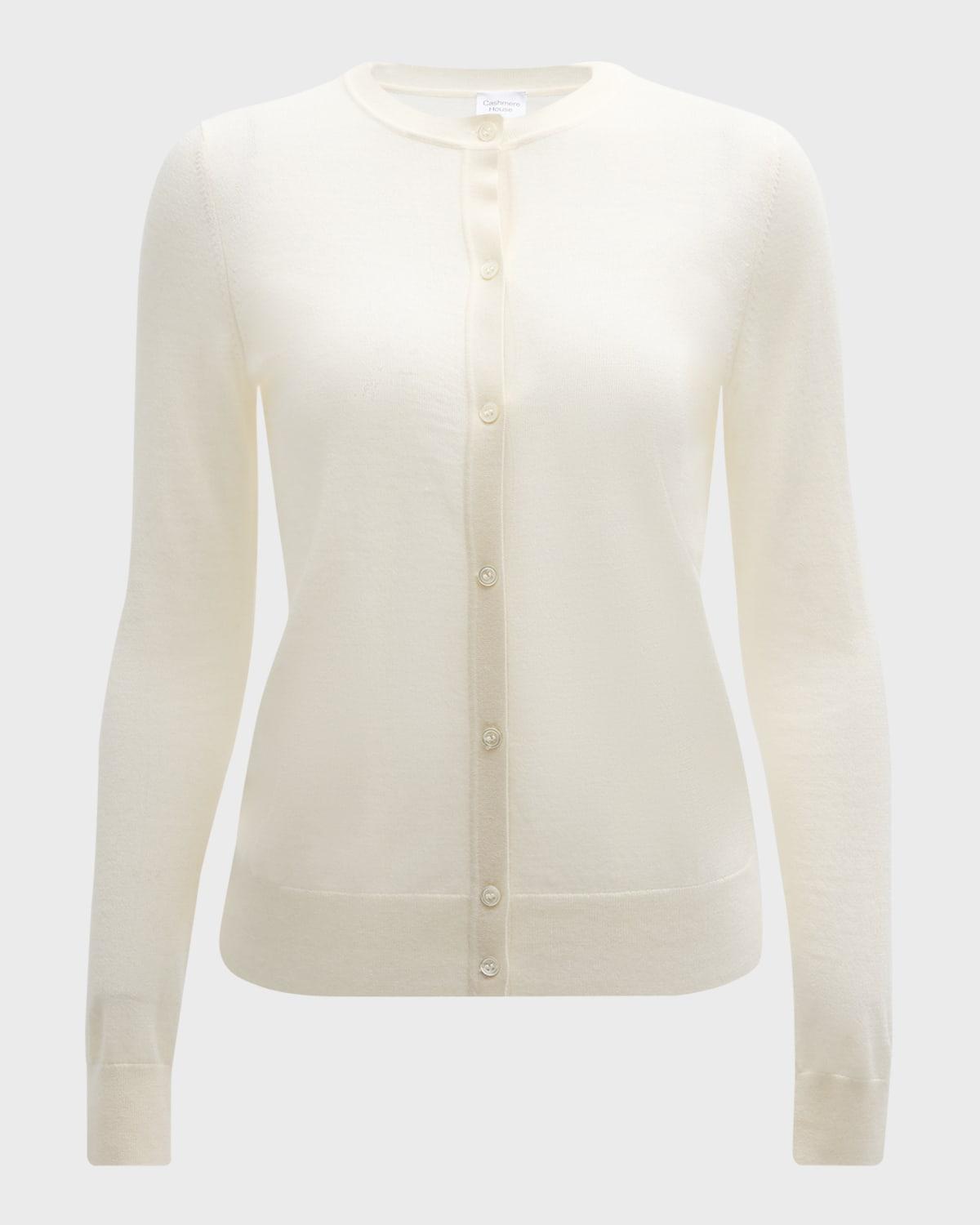 cashmere crewneck cardigan