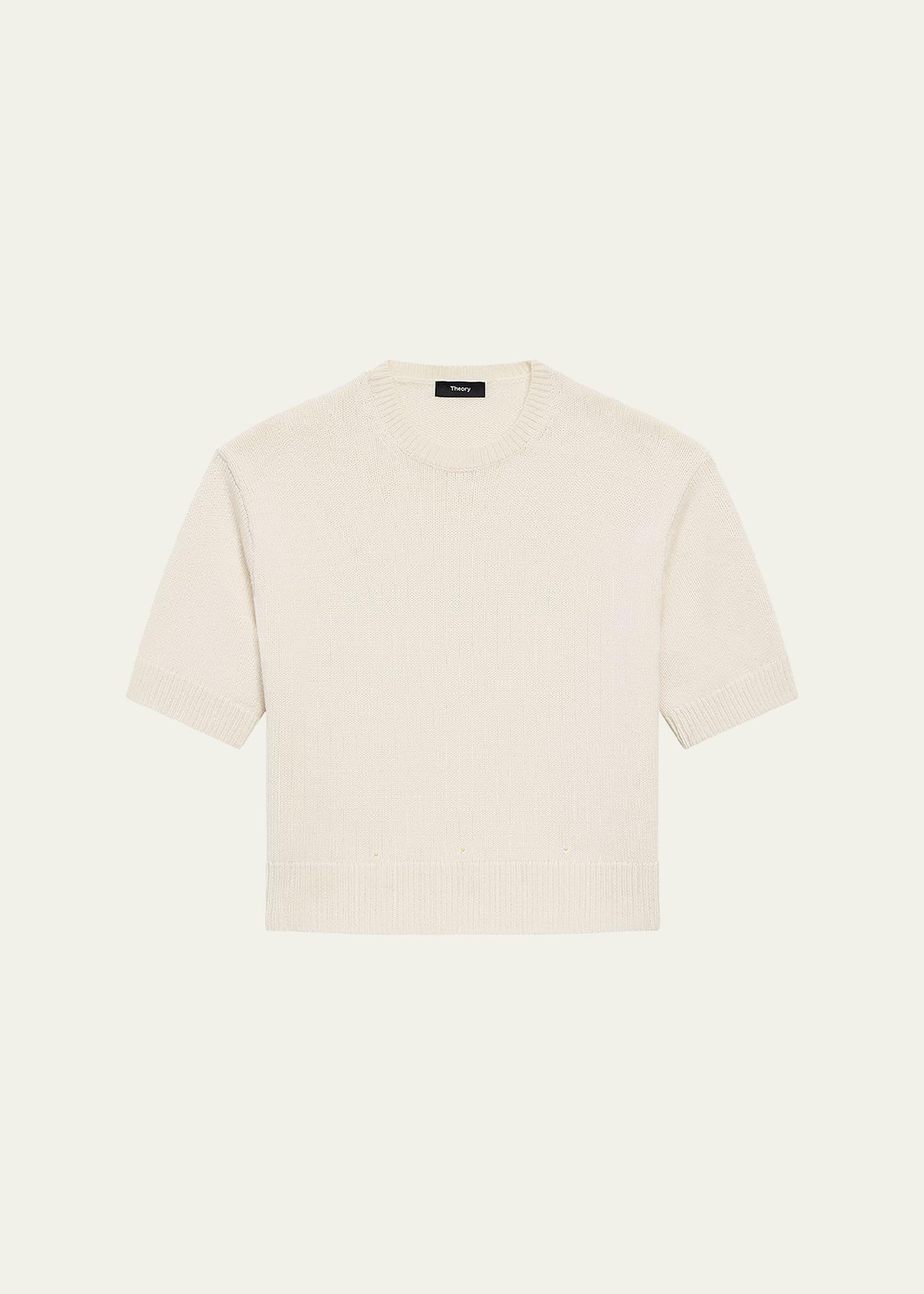 cashmere cropped short-sleeve t-shirt