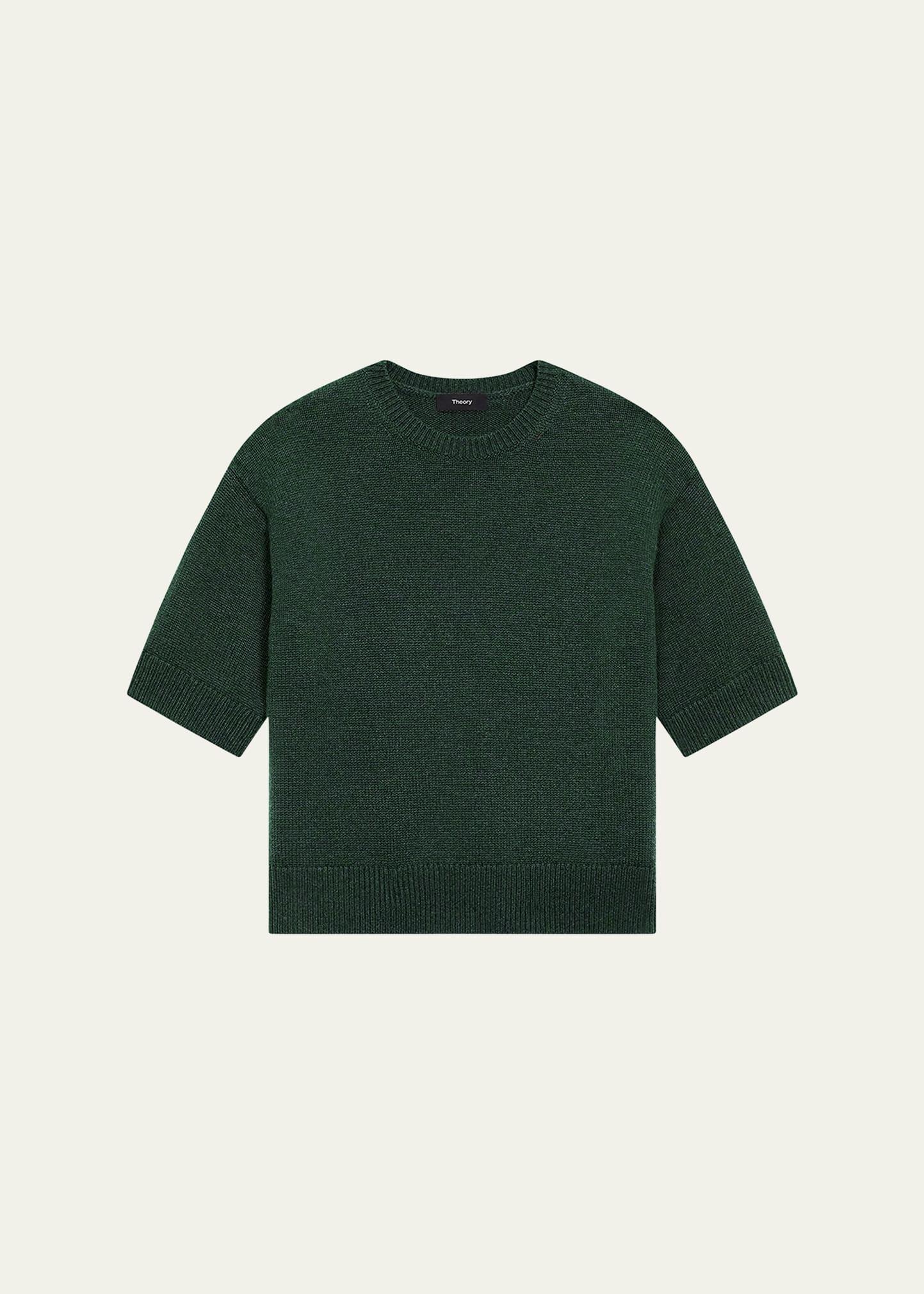 cashmere cropped short-sleeve t-shirt