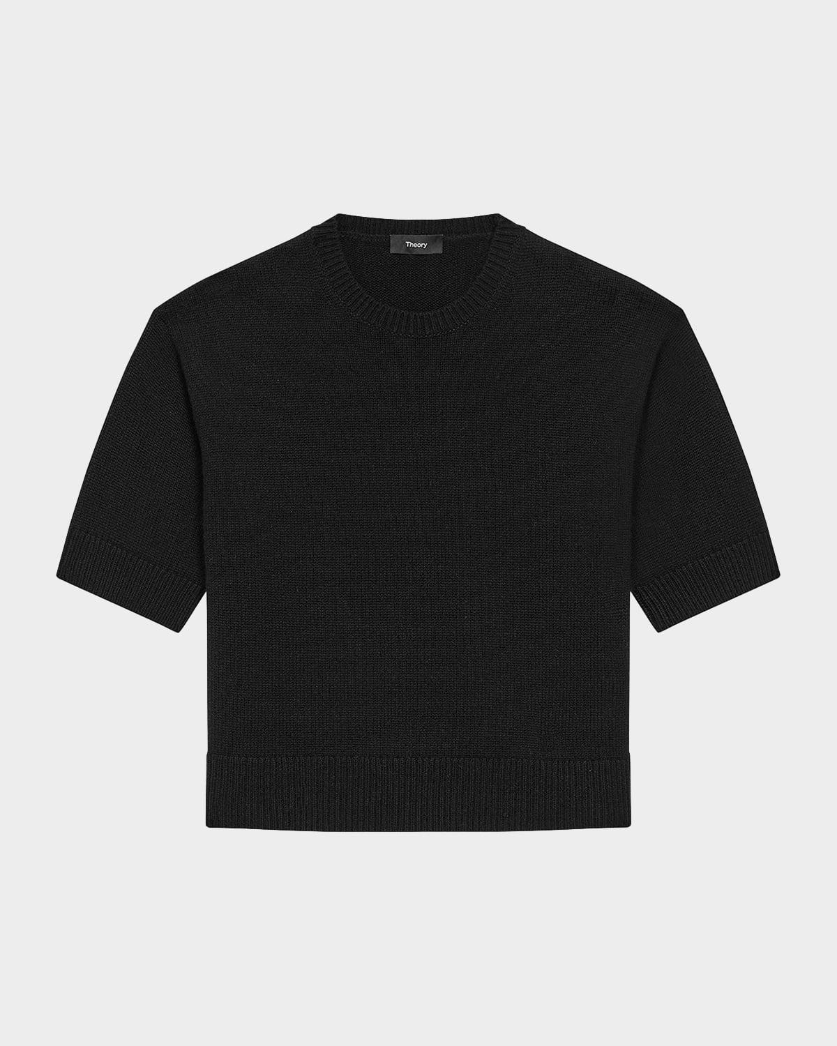 cashmere cropped short-sleeve t-shirt