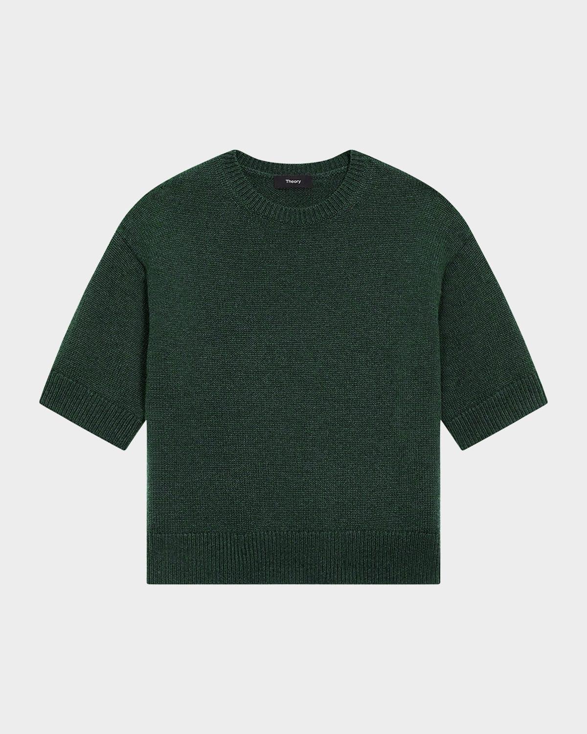 cashmere cropped short-sleeve t-shirt