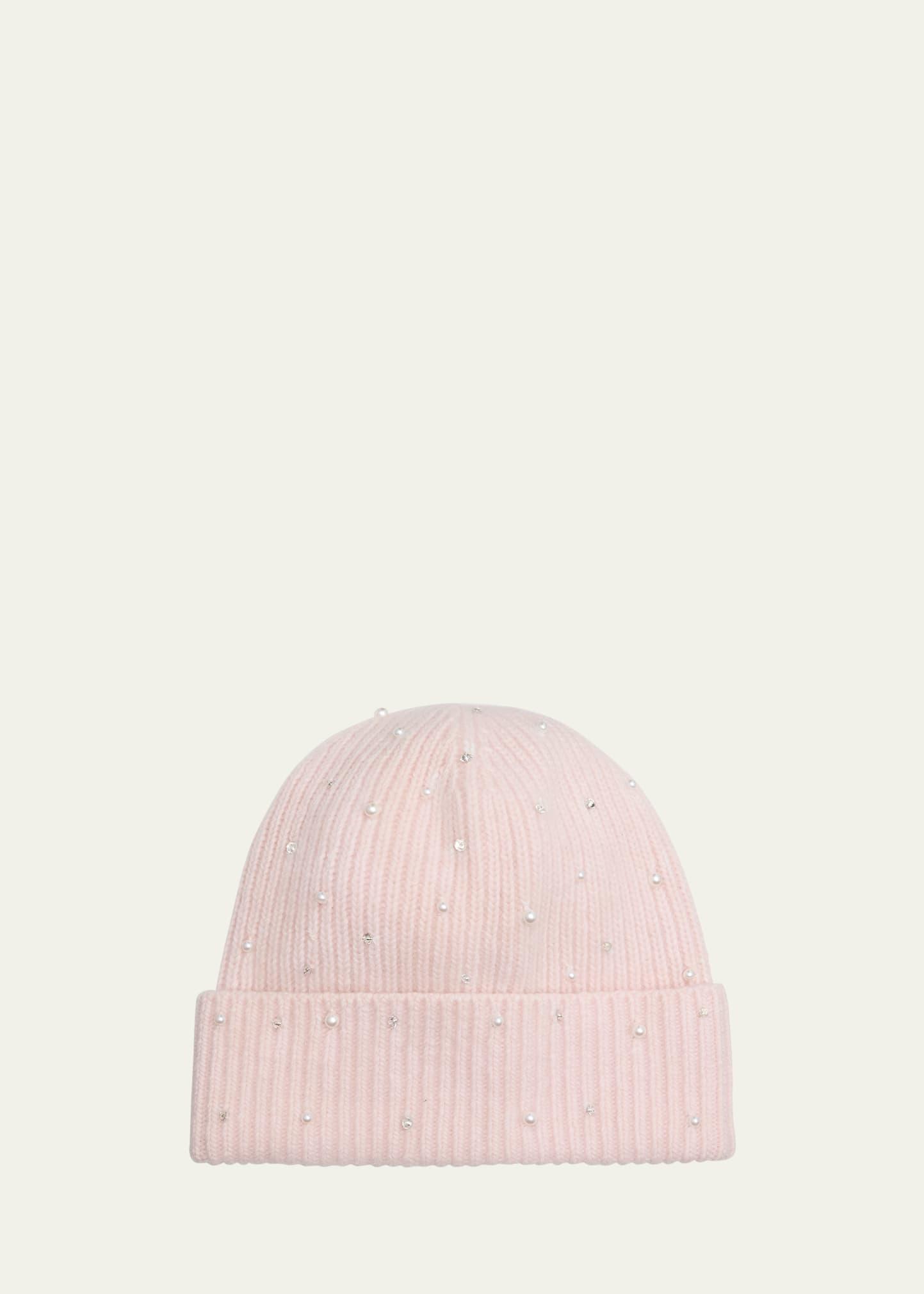 cashmere crystal-embellished beanie hat