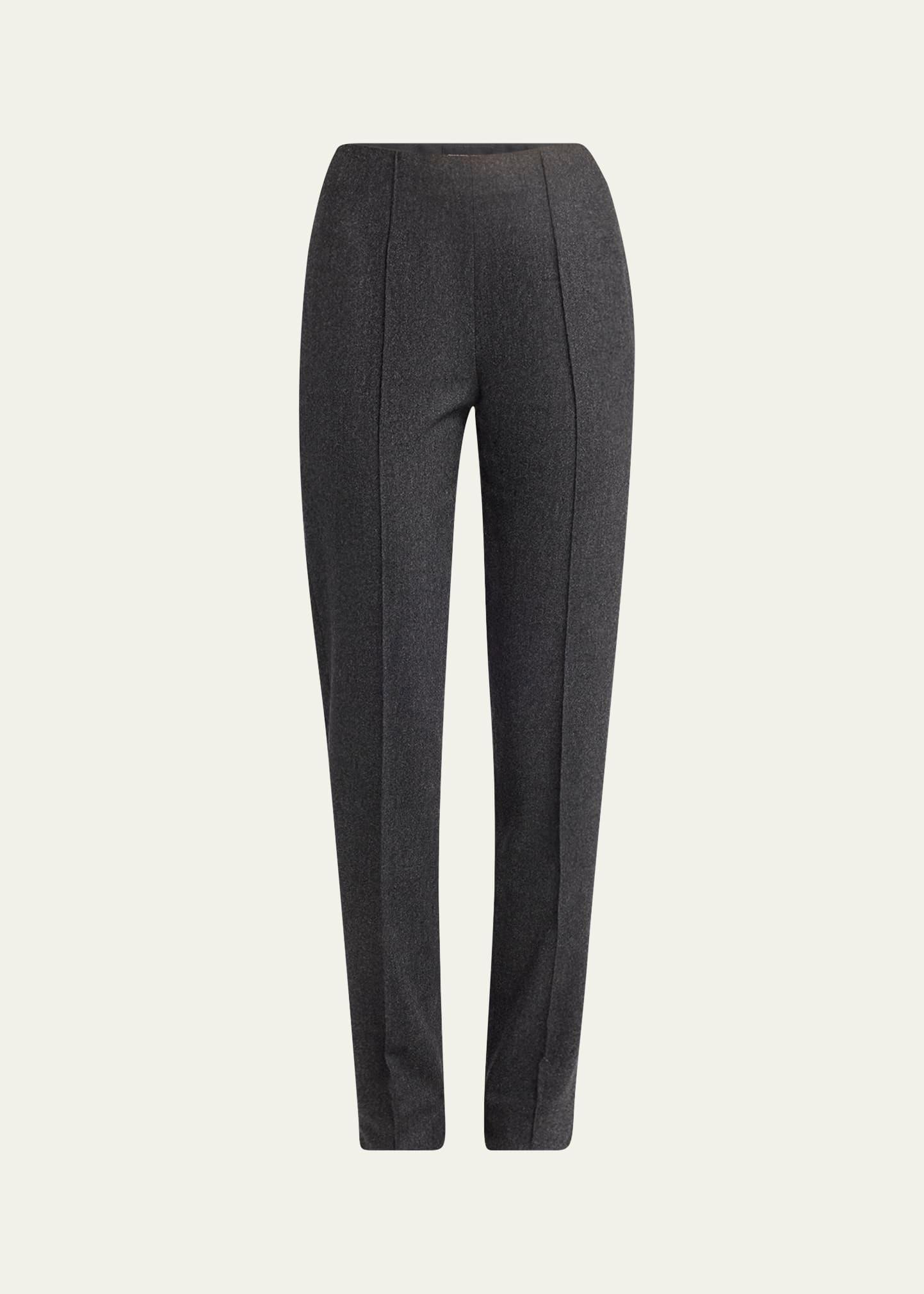 cashmere flannel slim-leg ankle trousers