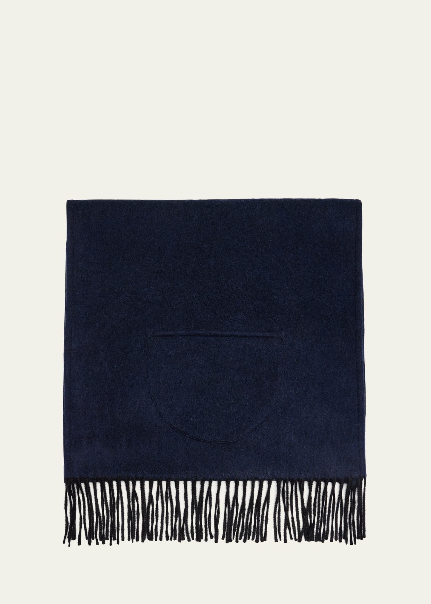 cashmere fringe trim pocket scarf