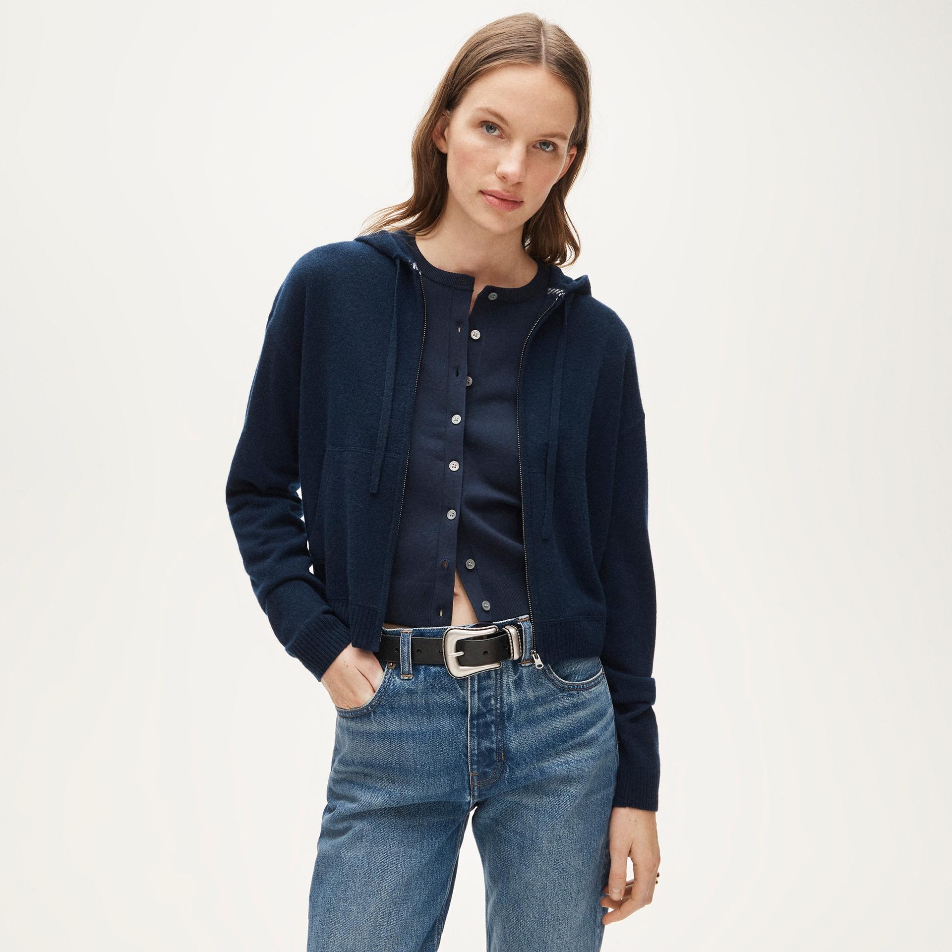 cashmere full-zip hoodie