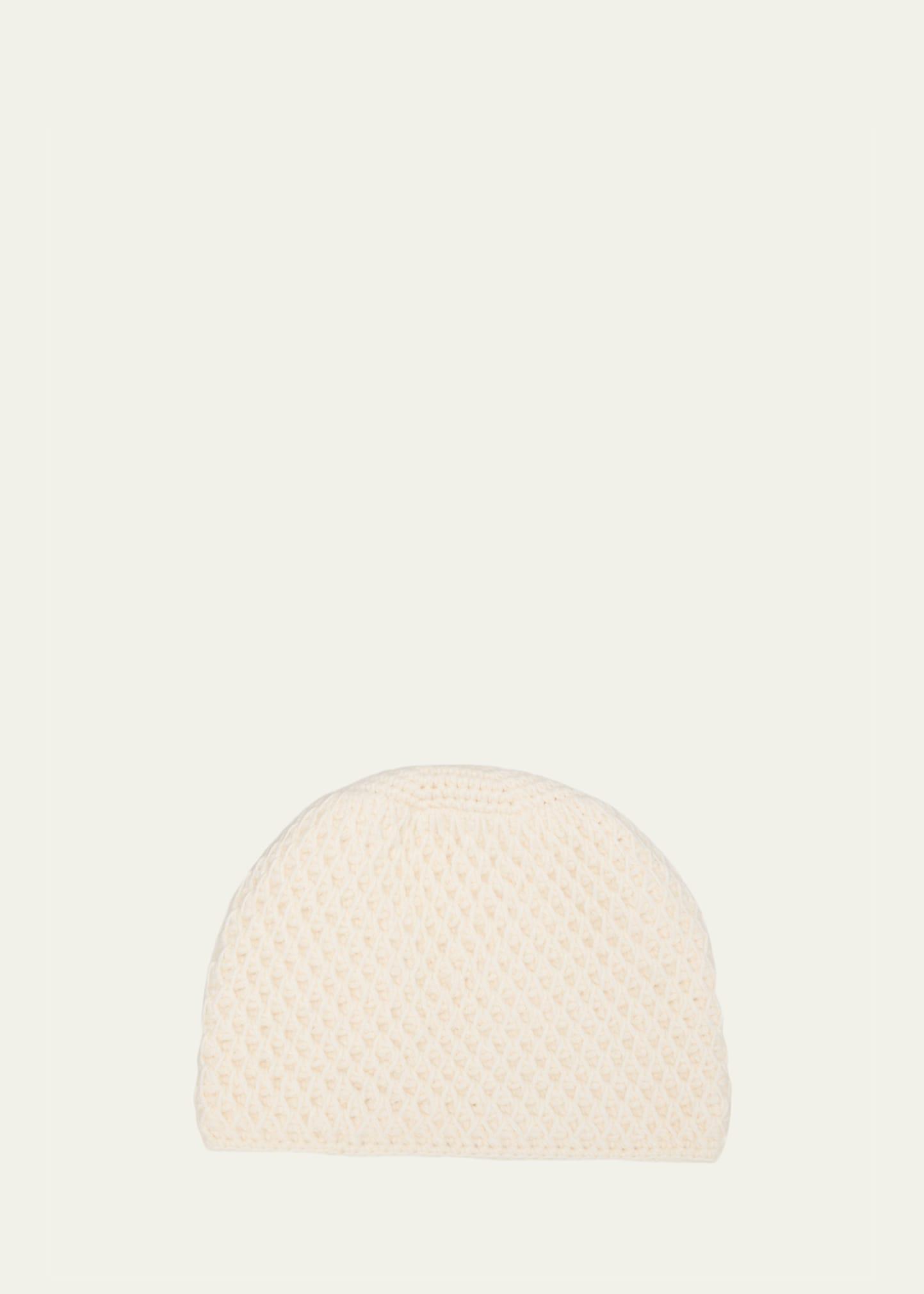 cashmere honeycomb crochet hat