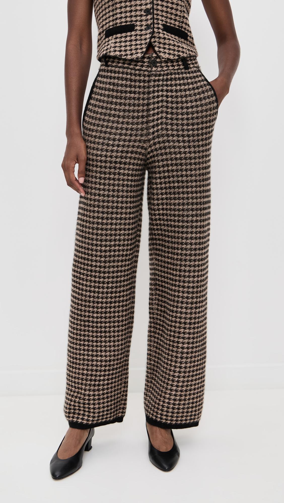 cashmere houndstooth tailored trousers