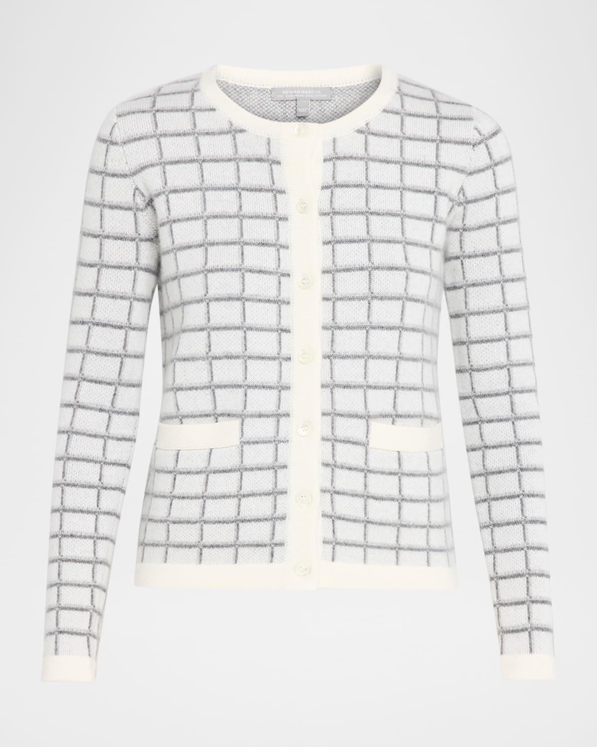 cashmere jacquard grid jacket