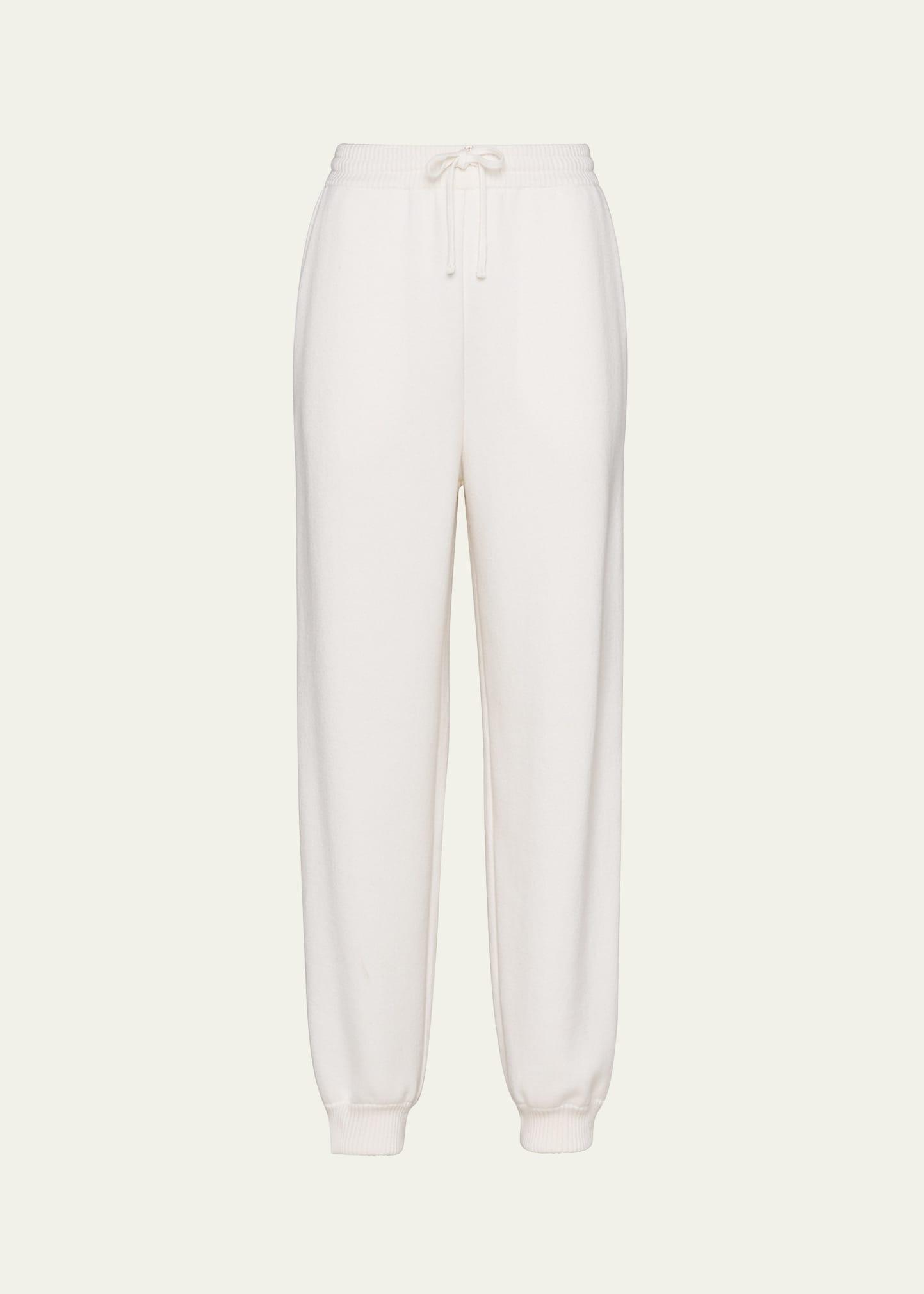 cashmere jogger pants with logo detail