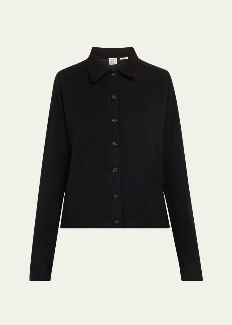 cashmere knit button-front cardigan