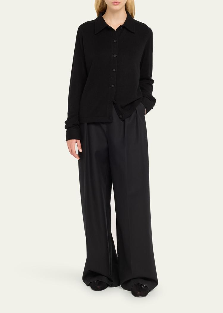 cashmere knit button-front cardigan