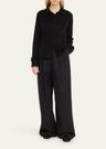 cashmere knit button-front cardigan