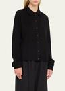 cashmere knit button-front cardigan