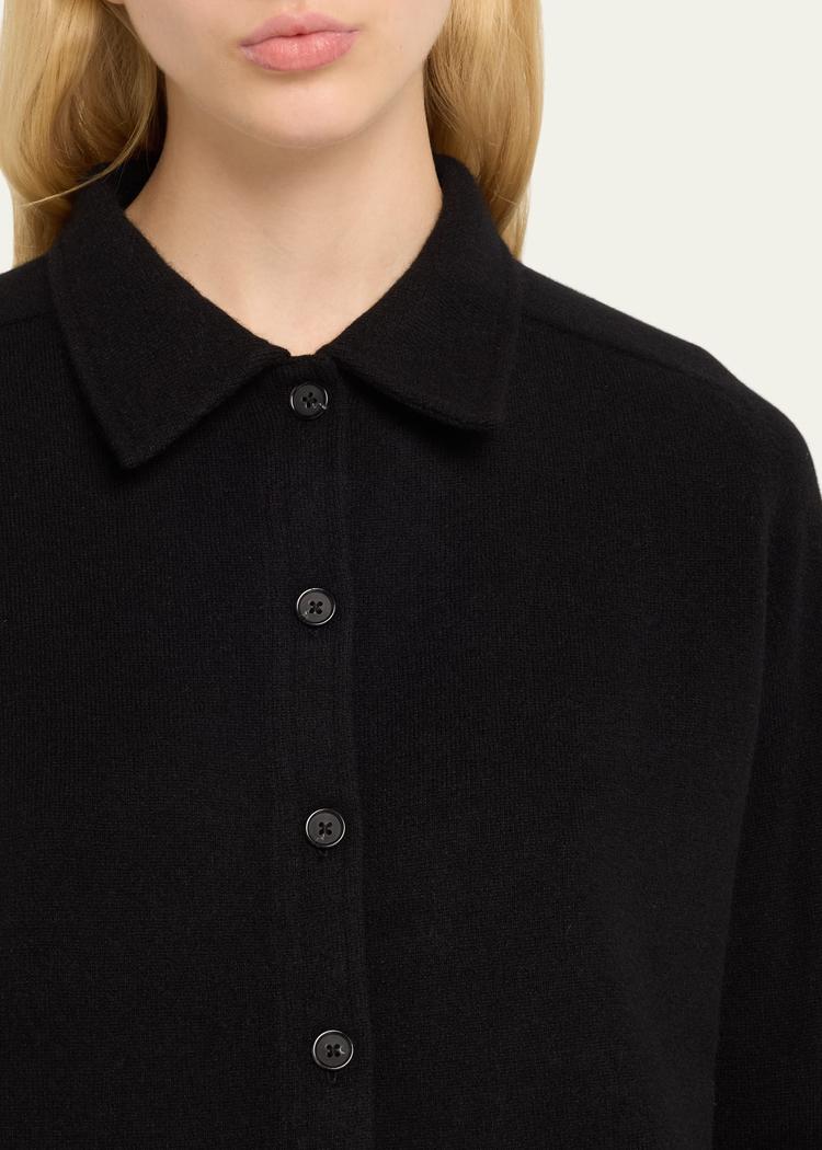 cashmere knit button-front cardigan