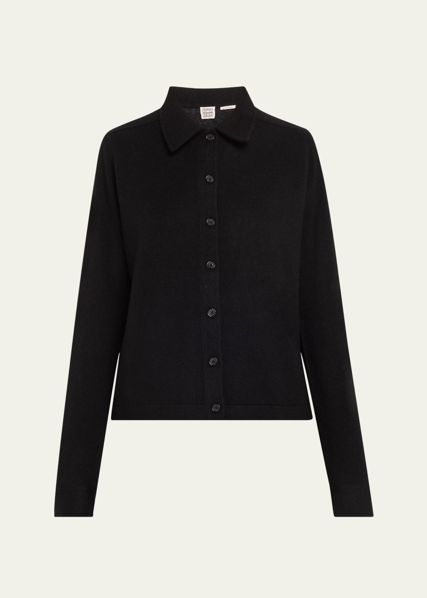 cashmere knit button-front cardigan