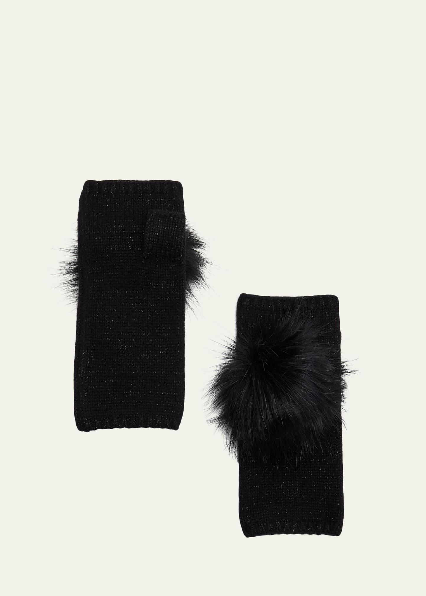 cashmere lurex fingerless gloves
