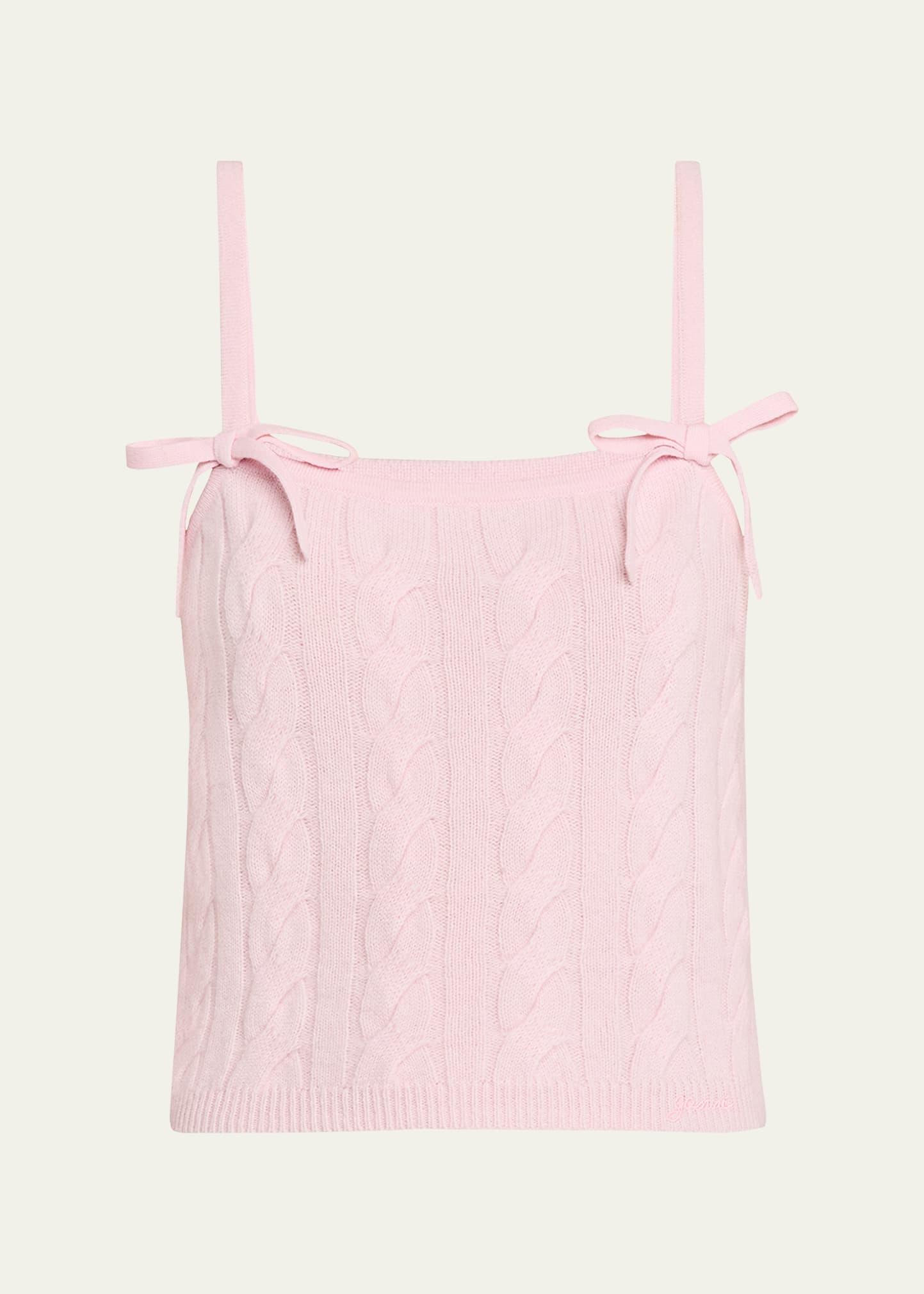 cashmere mix bow strap top