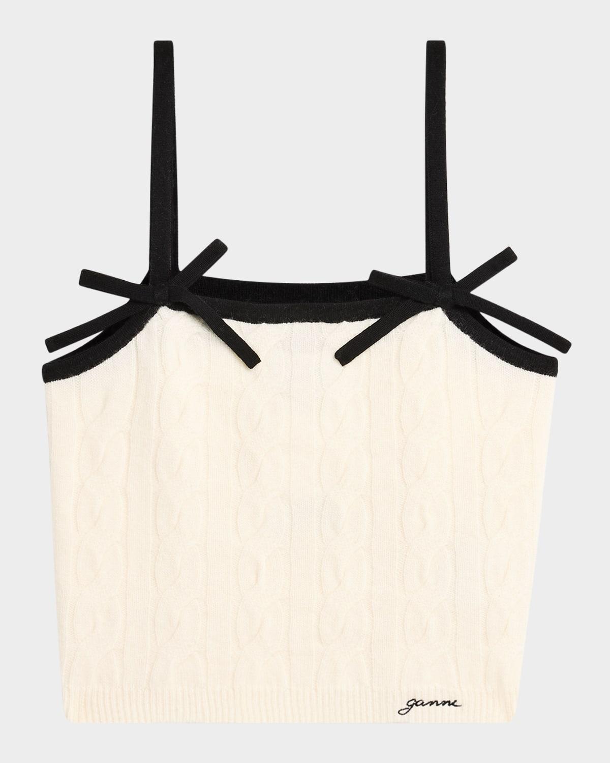 cashmere mix bow strap top
