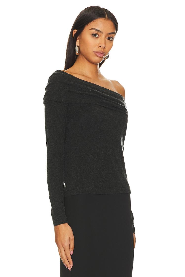 cashmere one-shoulder top