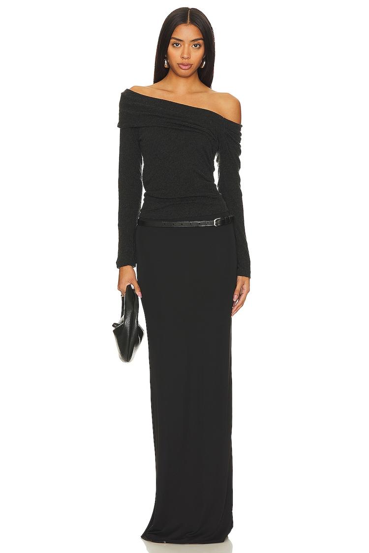 cashmere one-shoulder top