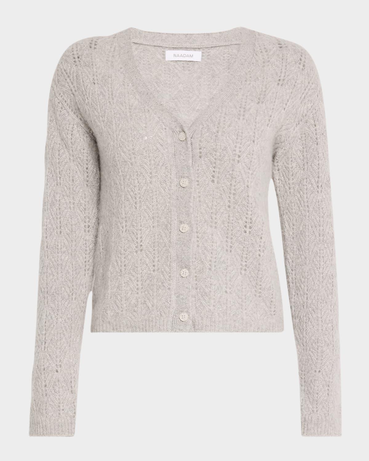 cashmere pointelle-knit cardigan
