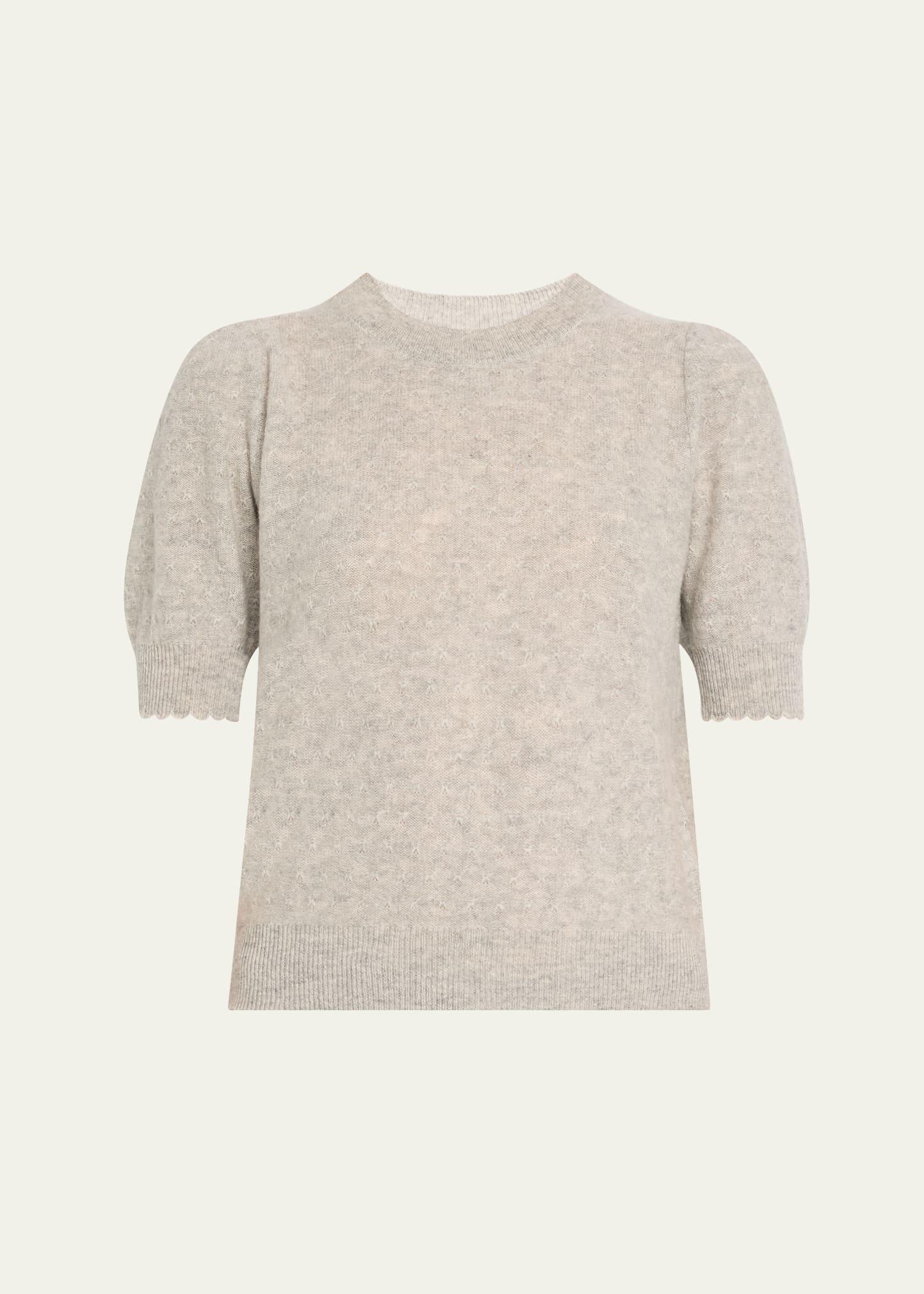 cashmere puff-sleeve sweater