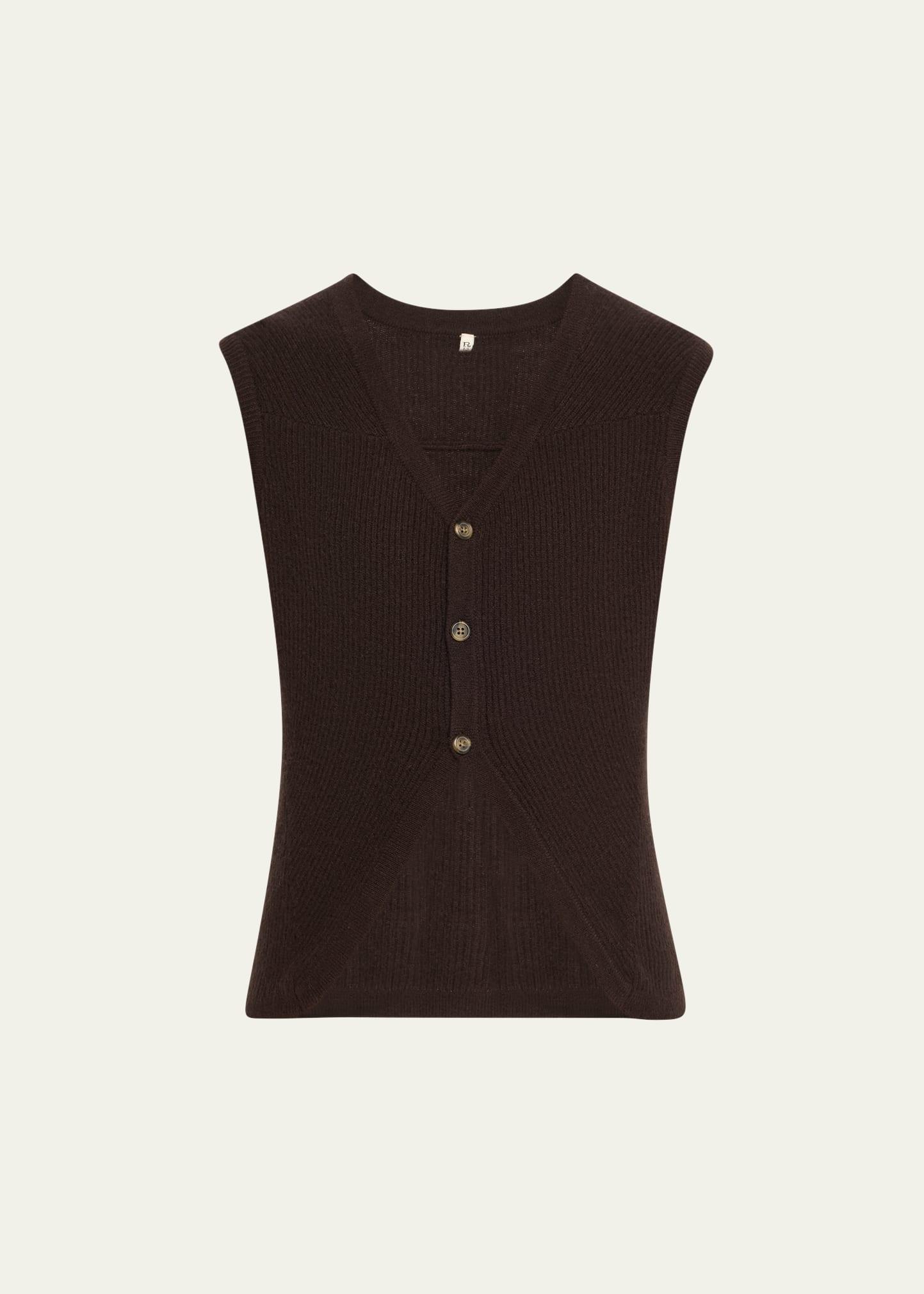 cashmere ribbed vest