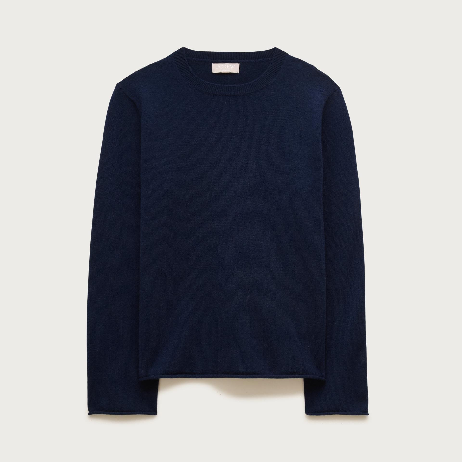 cashmere rolled-hem crewneck sweater