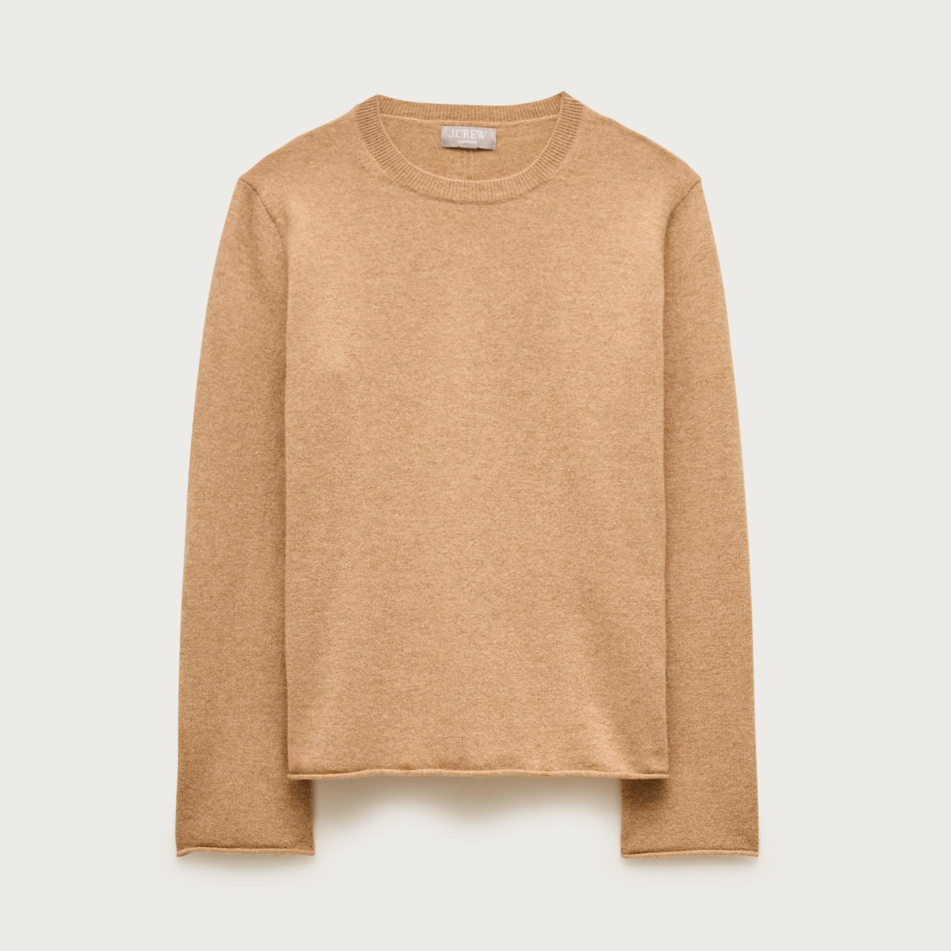 cashmere rolled-hem crewneck sweater