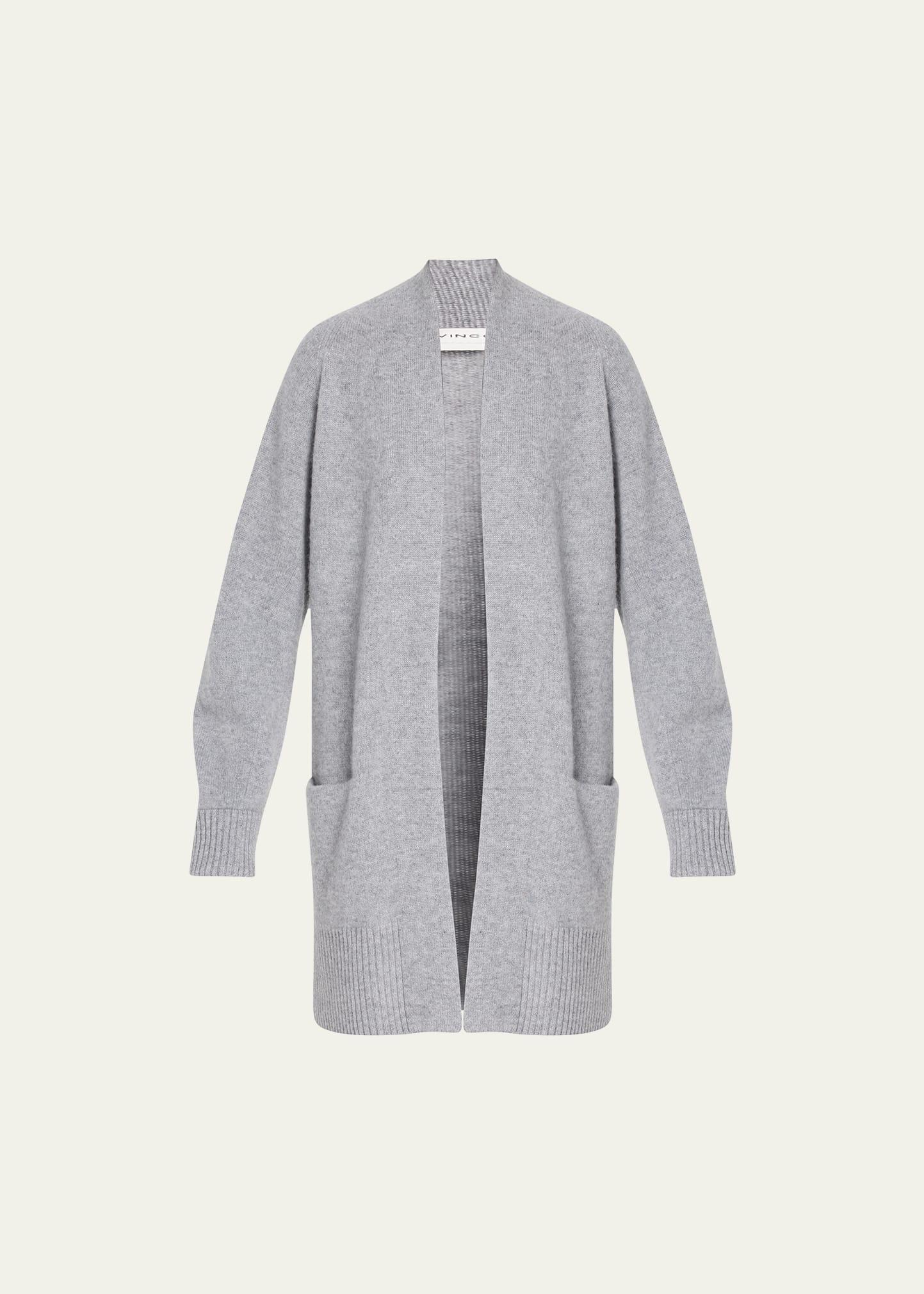 cashmere shawl-collar open-front cardigan