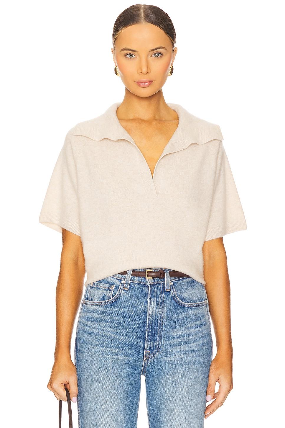 cashmere short sleeve polo