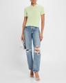 cashmere short-sleeve shrunken polo sweater