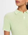 cashmere short-sleeve shrunken polo sweater