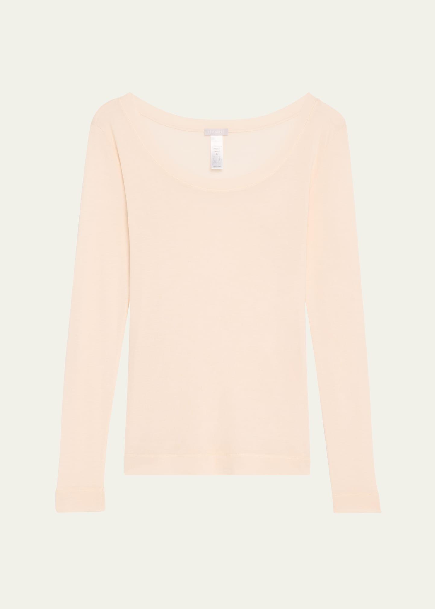 cashmere-silk blend long-sleeve shirt, black