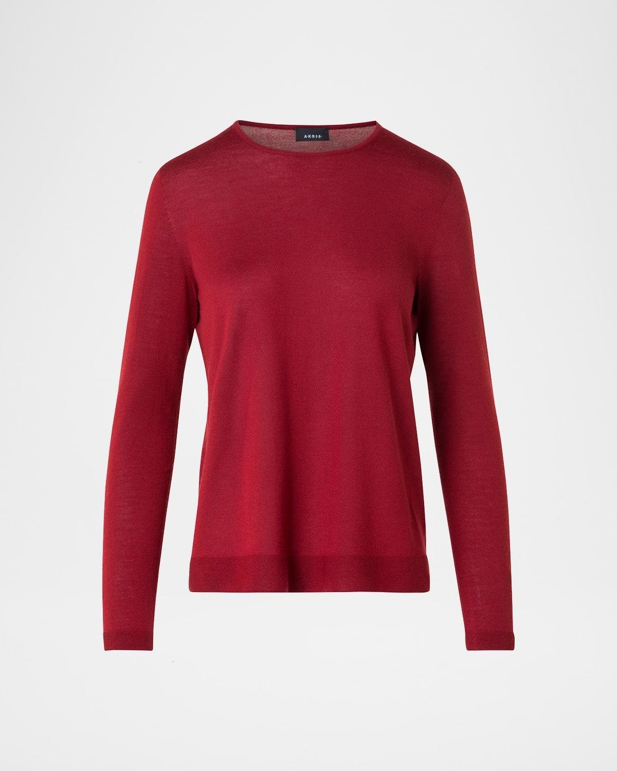 cashmere-silk fine gauge seamless knit sweater