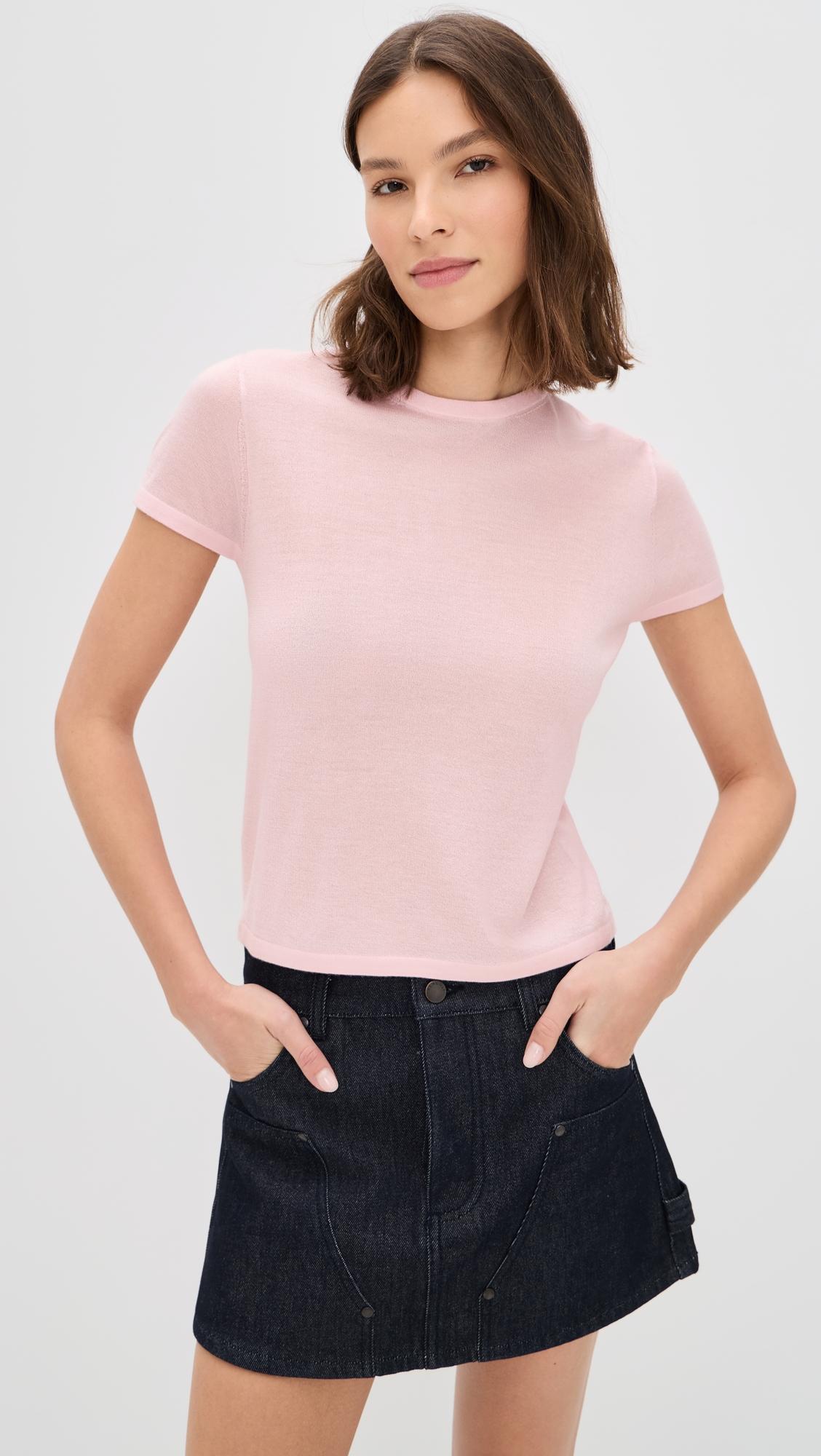 cashmere silk knit tee