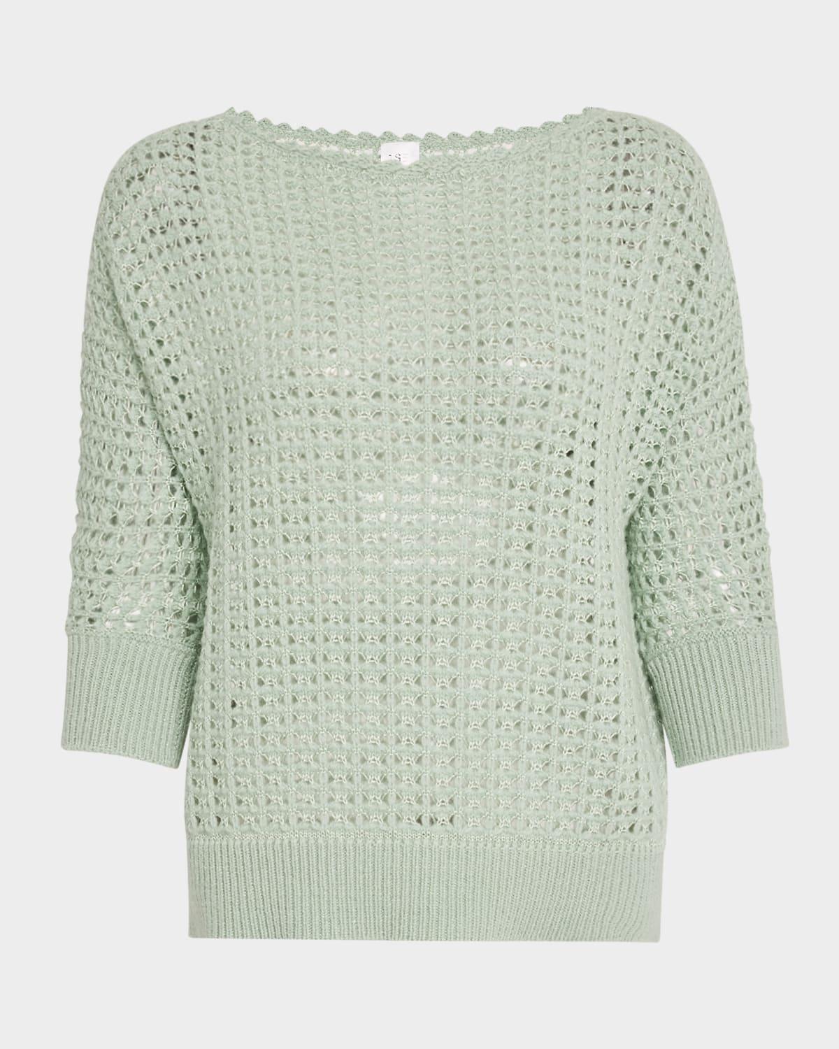 cashmere-silk open weave top