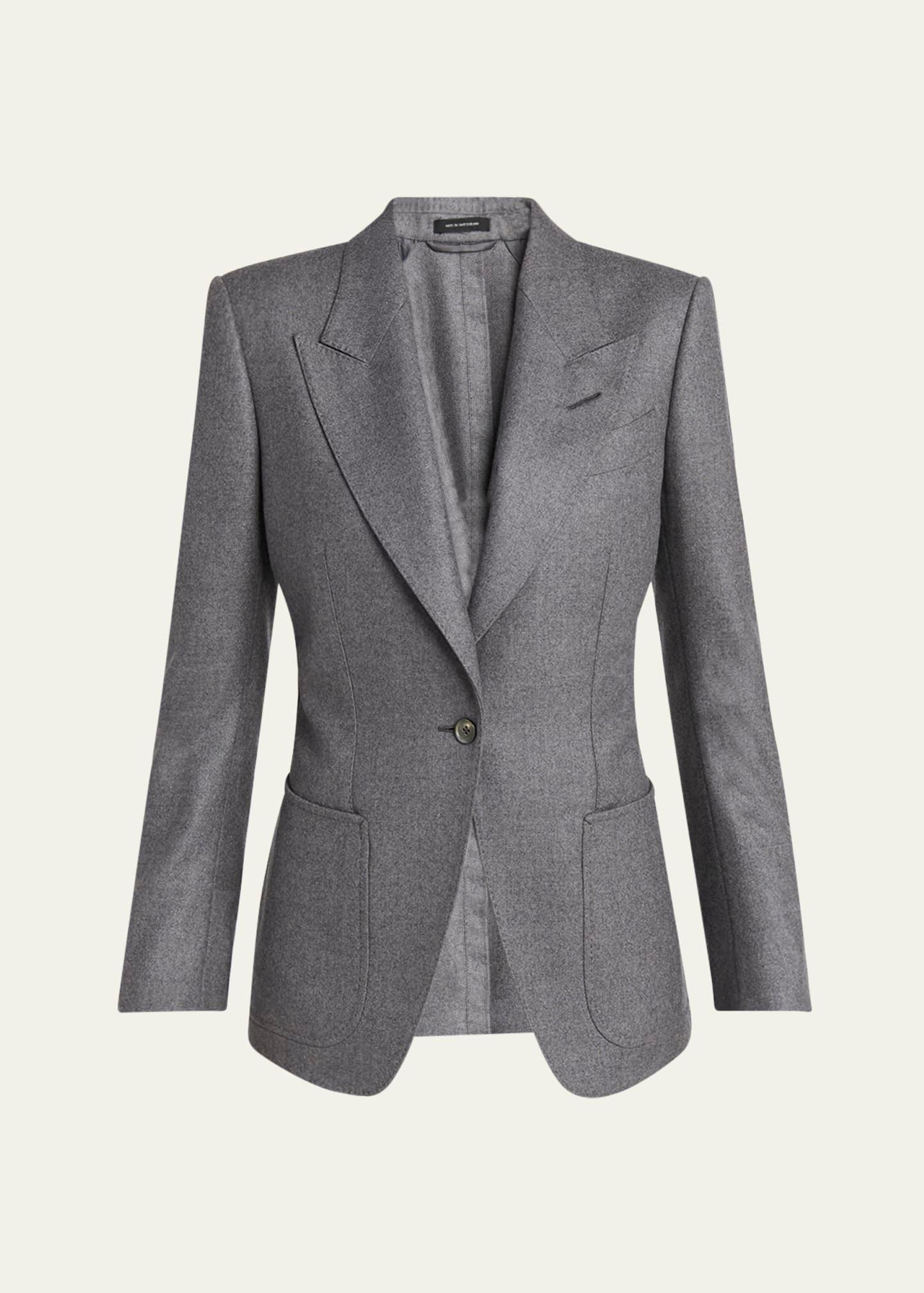 cashmere single-breasted blazer