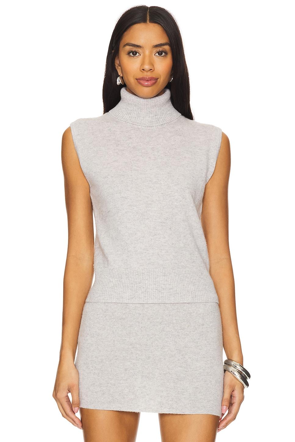 cashmere sleeveless roll neck top