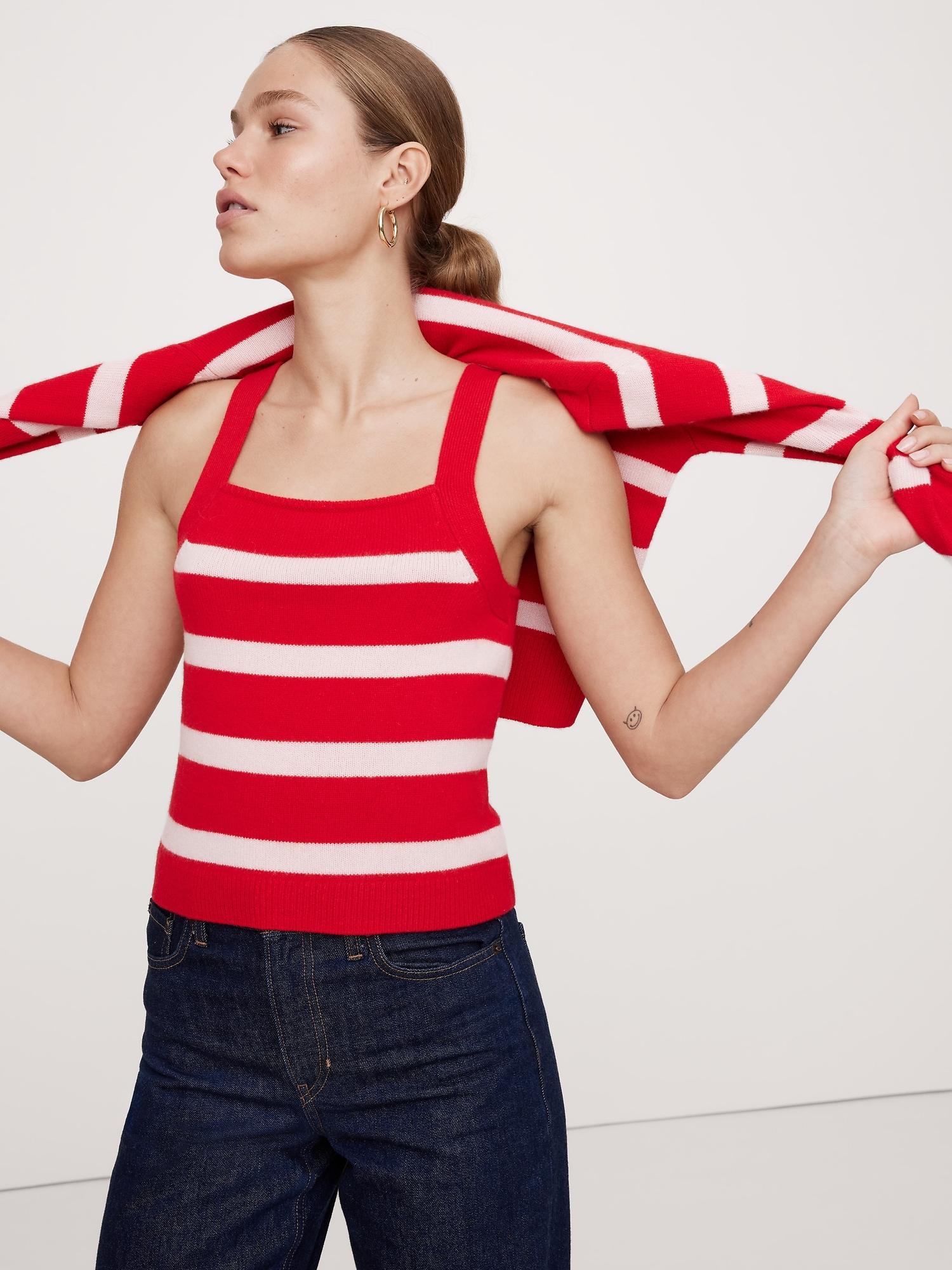 cashmere square-neck sweater tank