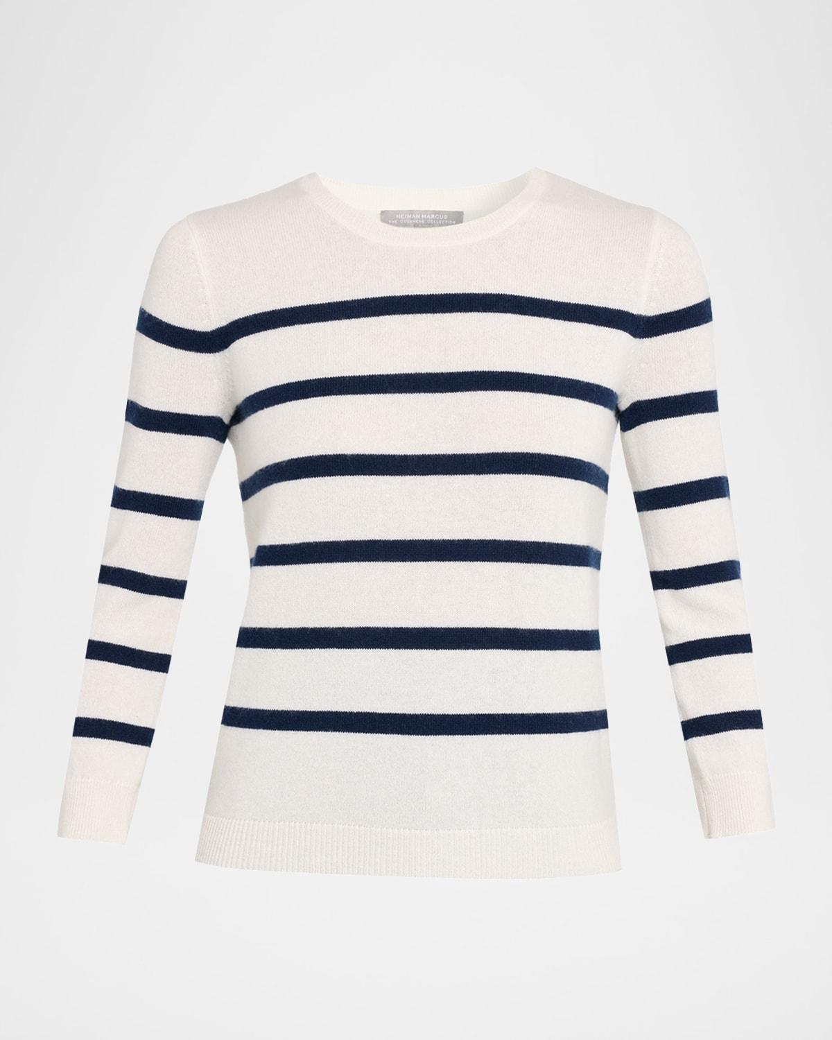 cashmere striped crewneck