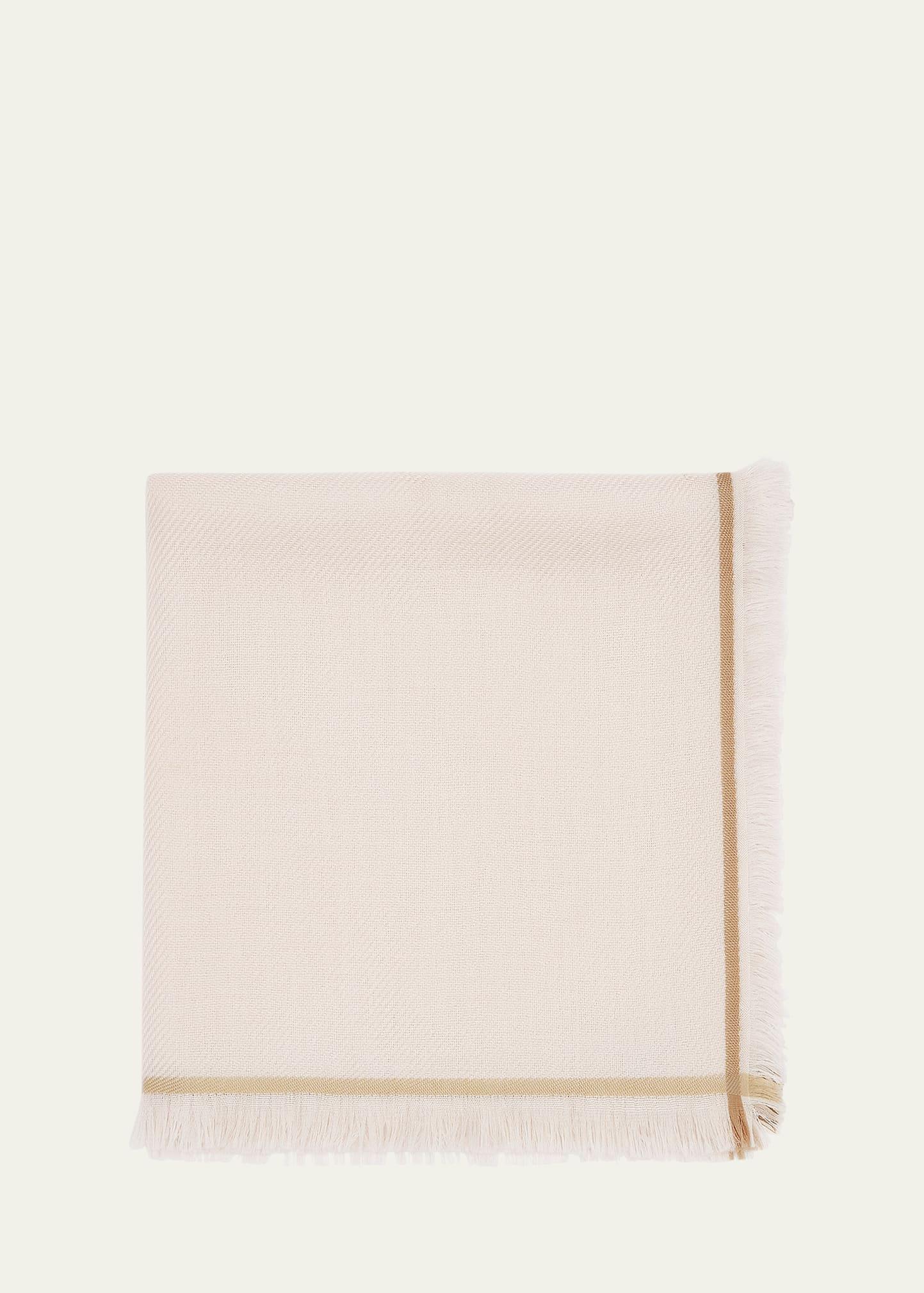 cashmere striped trim scarf